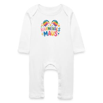 Karnevalsmaus Karneval Köln Kölner Karnevals Maus - Baby Bio Strampler - Weiß - Vorne