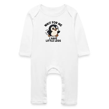 Penguin Saying Humor Meme Funny Gift Idea - Baby Organic Romper - white - Front