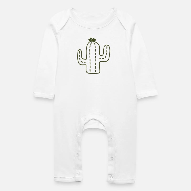 Kaktus-Skizze - Baby Bio Strampler - Weiß