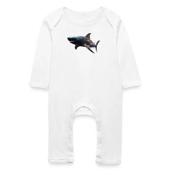 Cybershark – Futuristic Power of the Deep - Baby Organic Romper - white - Front