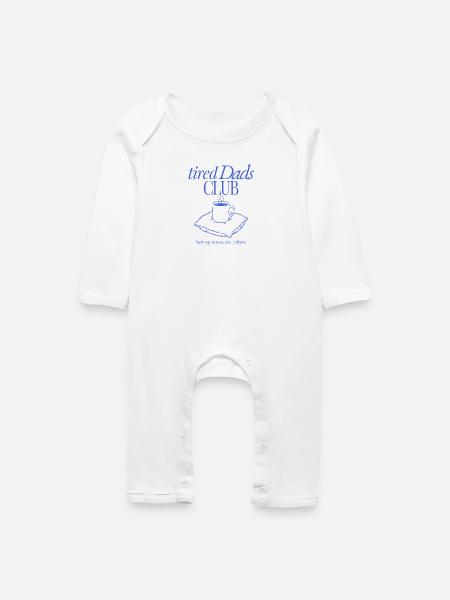 Tired Dads Club Kaffee - Baby Bio Strampler - Weiß