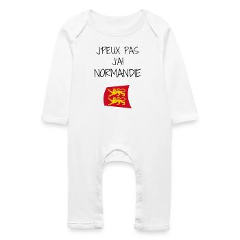 J'peux pas J'ai Normandie - Grenouillère bio Bébé - blanc - Devant