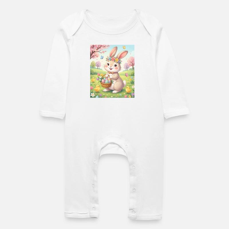 Osterhase - Baby Bio Strampler - Weiß