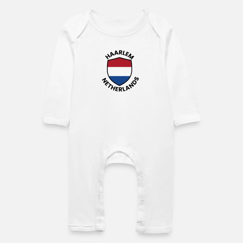 Harlem Netherlands Shield - Baby Bio Strampler - Weiß