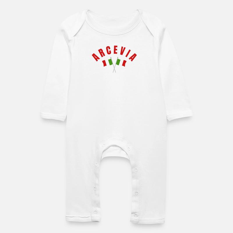 Drapeaux italiens d’Arcevia - Grenouillère bio Bébé - blanc