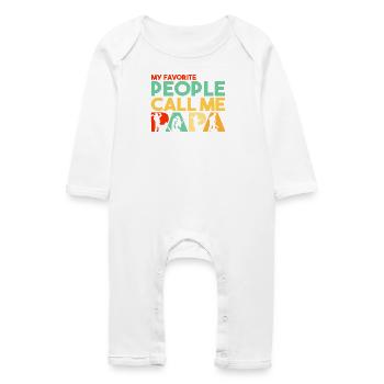 My Favorite People Call Me Papa Logging Worker - Baby Organic Romper - white - Front