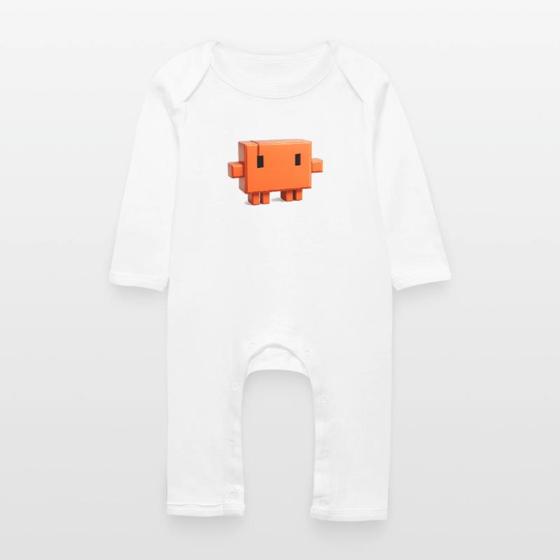 Claude Code Pixel 3D Mascot Cute Dev Sticker Baby Organic Romper