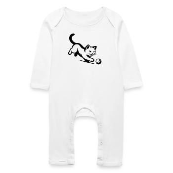 Cat - Baby Organic Romper - white - Front
