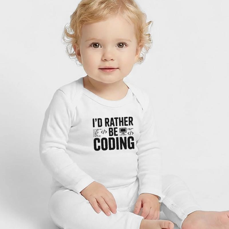 I'd Rather Be Coding Baby Organic Romper