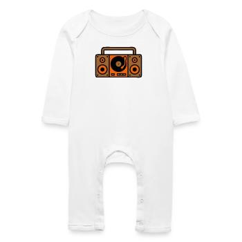 Retro Boombox Ghettoblaster 80er - Baby Bio Strampler - Weiß - Vorne