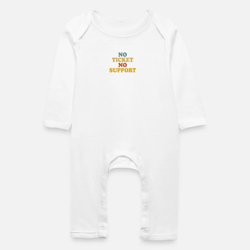 Non Ticket Non Support Informaticien Administrateur IT - Grenouillère bio Bébé - blanc