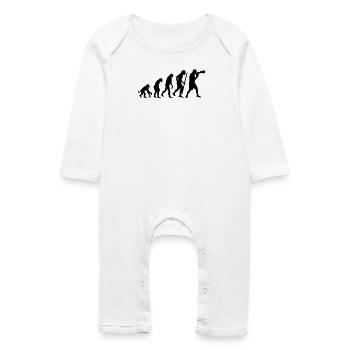 Evolution of boxing - Baby Organic Romper - white - Front