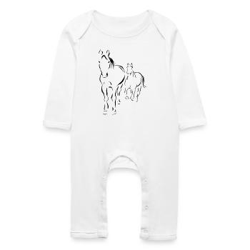 Horse Racing - Baby Organic Romper - white - Front
