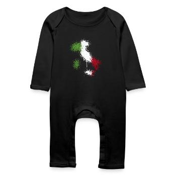 Italia Flag Graffiti Carte du texte - Grenouillère bio Bébé - noir - Devant
