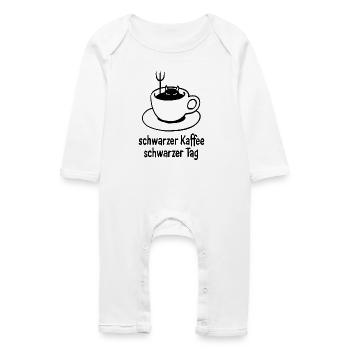 Café noir – Journée noire - Grenouillère bio Bébé - blanc - Devant
