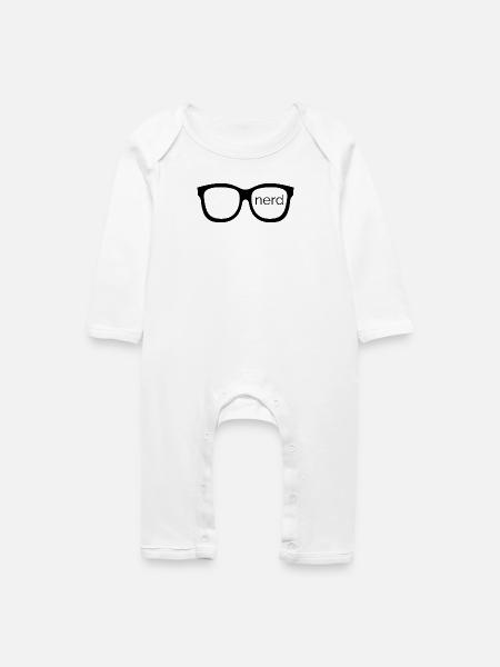 Nerd - Gestalten mit Nerd-Brille! - Baby Bio Strampler - Weiß