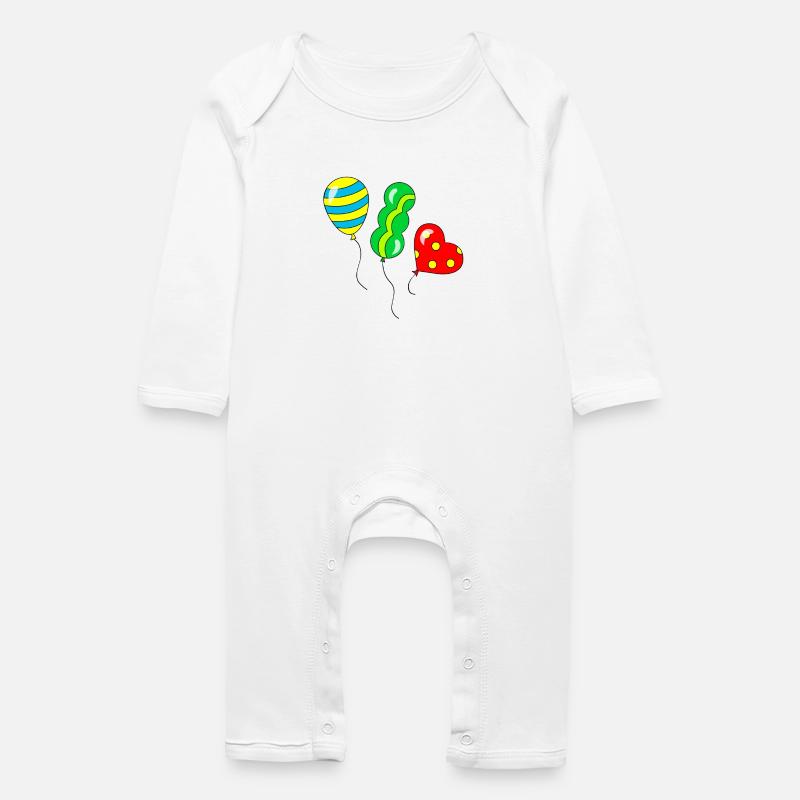 Lustige Luftballons - Baby Bio Strampler - Weiß