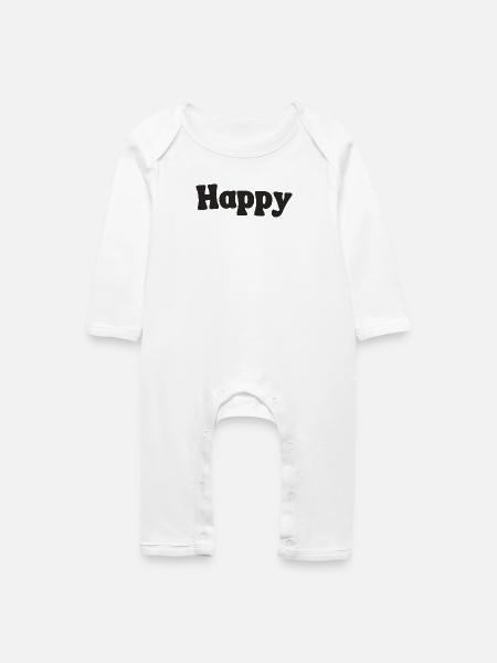 Happy - Baby Bio Strampler - Weiß