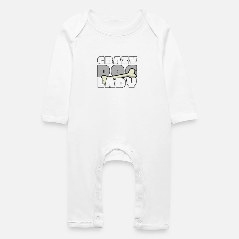 Crazy Dog Lady - Baby Bio Strampler - Weiß