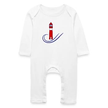 PHARE. MER. OCEAN. NATURE. VACANCES.VOYAGE - Grenouillère bio Bébé - blanc - Devant