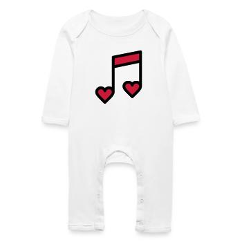 Romantic music note - Baby Organic Romper - white - Front