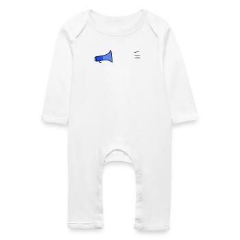 Modèle de texte Megafon - Grenouillère bio Bébé - blanc - Devant