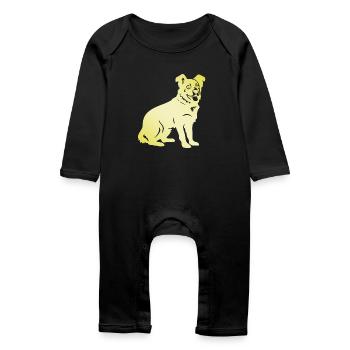 Silhouette de chien corgi - Grenouillère bio Bébé - noir - Devant