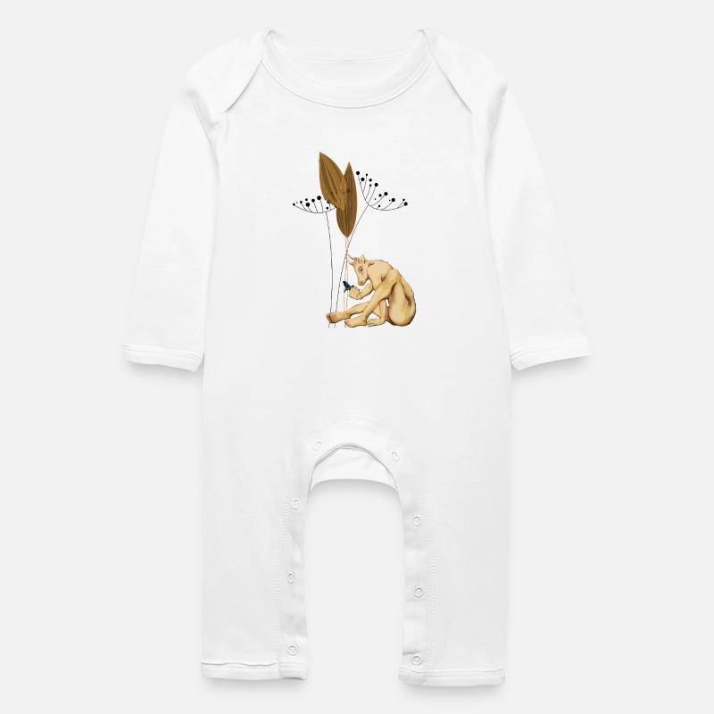 Seedbound Centaur with Dried Pods - Baby Organic Romper - white
