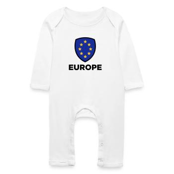 Die Unionsflagge von Europa - Baby Bio Strampler - Weiß - Vorne