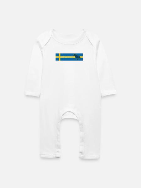 Schweden - Sverige - Sweden - Elch - Baby Bio Strampler - Weiß