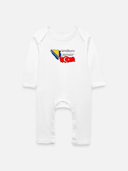 Bosnia & Turkey - Baby Bio Strampler - Weiß