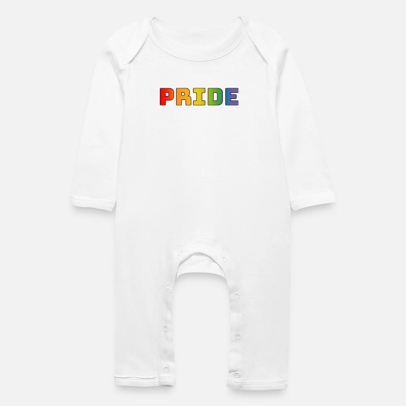 rainbow pride LGBT LGBTQI queer - Grenouillère bio Bébé - blanc