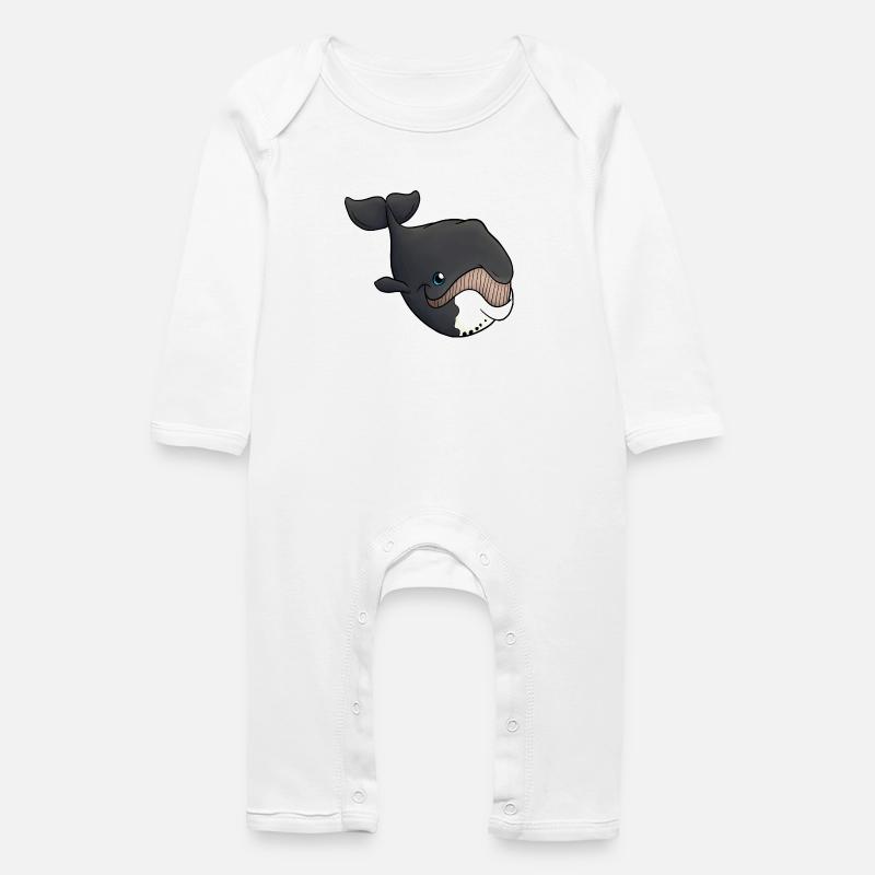 petite baleine boréale - Grenouillère bio Bébé - blanc