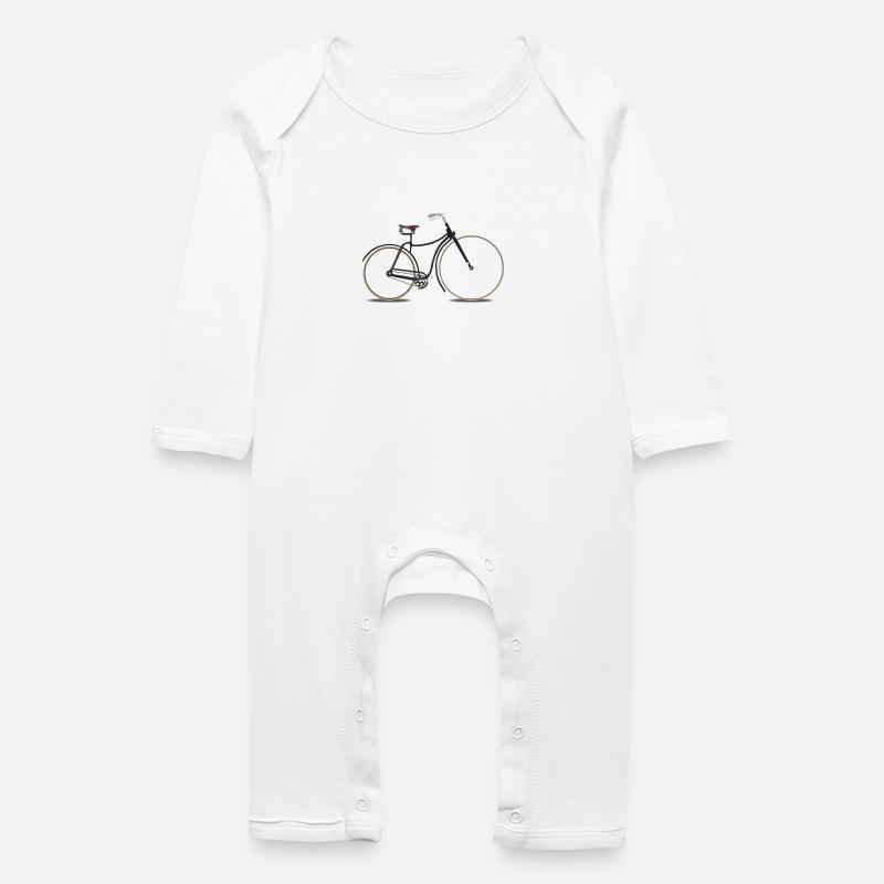 bicycle - Baby Organic Romper - white