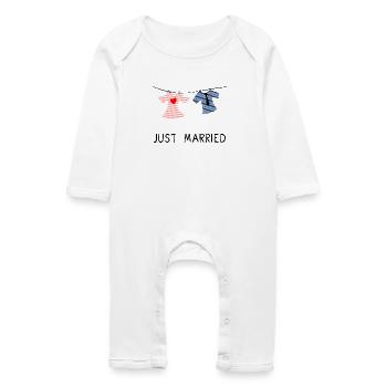 JUST MARRIED. MARRIED. VIVE LES MARIES - Grenouillère bio Bébé - blanc - Devant