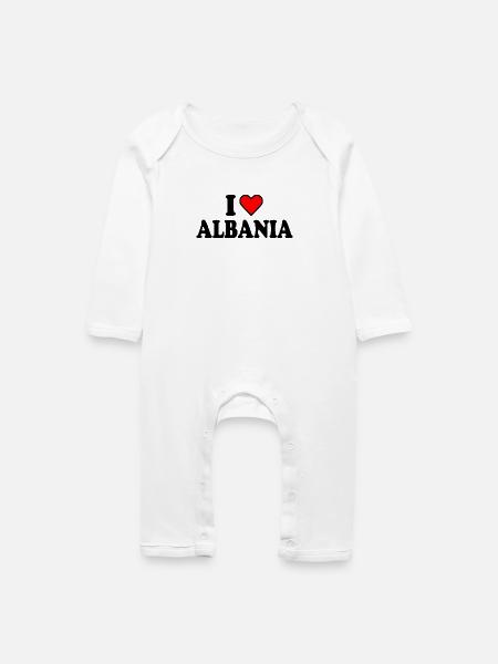 Albanien - Baby Bio Strampler - Weiß