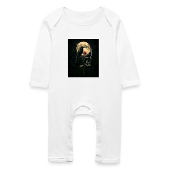 Raven Rose Moon Gloomy Gothic Black Crow - Baby Organic Romper - white - Front