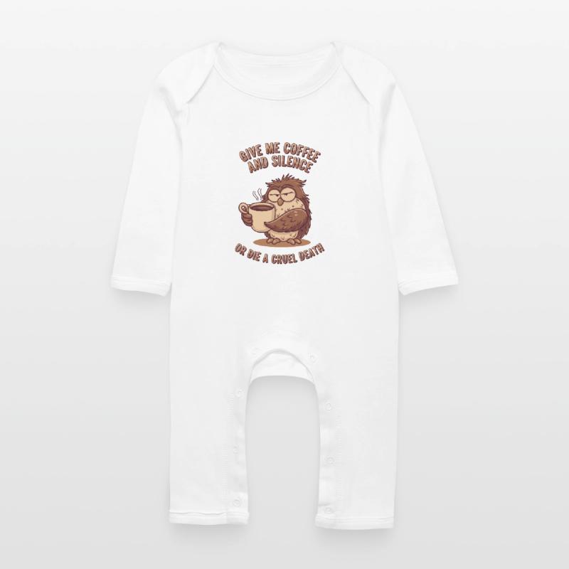 Kaffee Eule - geb mir Kaffee und Stille oder stirb Baby Bio Strampler