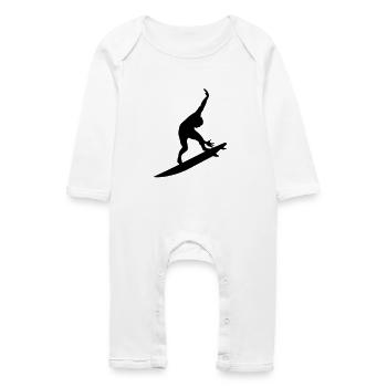 Surfing male - Grenouillère bio Bébé - blanc - Devant