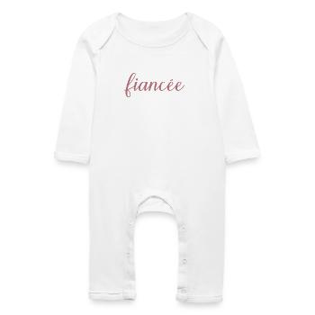 Fiancée Matching Engagement Wedding Honeymoon - Baby Organic Romper - white - Front