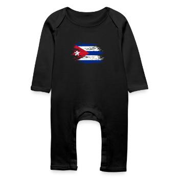 Cuba flag used - Baby Organic Romper - black - Front
