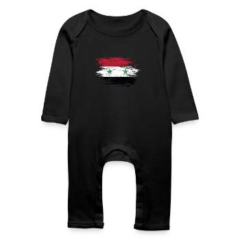 Drapeau syrien utilisé - Grenouillère bio Bébé - noir - Devant