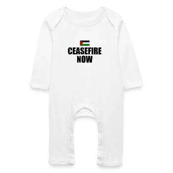 Ceasefire now free palestine - Grenouillère bio Bébé - blanc - Devant