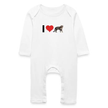J’aime les chats domestiques - Autocollant pour animaux de compagnie - Grenouillère bio Bébé - blanc - Devant