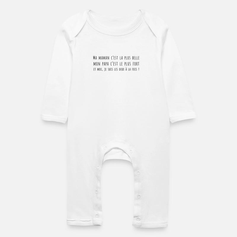 phrase de bébé - Grenouillère bio Bébé - blanc