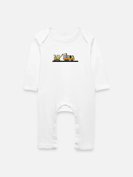Bagger - Baby Bio Strampler - Weiß