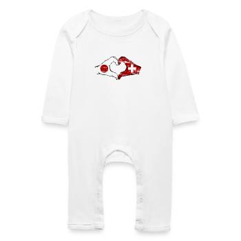 Japan Switzerland hands heart shape used - Baby Organic Romper - white - Front