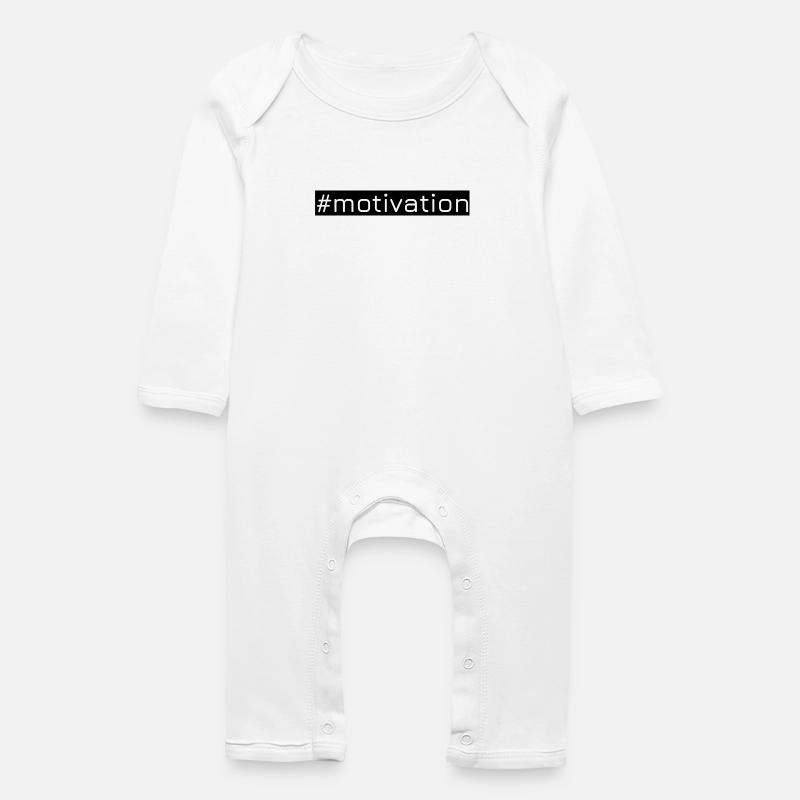 #motivation - Baby Organic Romper - white