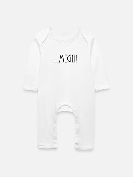 Mega Schwarz - Baby Bio Strampler - Weiß