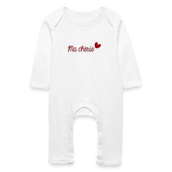 MA CHERIE. MON CHERI. SAINT VALENTIN. EVJF - Grenouillère bio Bébé - blanc - Devant